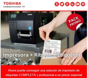 Lee más sobre el artículo PROMO Pack Impresora Toshiba+Ribbon+Etiquetas con 70% dcto